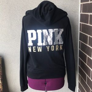 Victoria’s Secret Pink NYC Sequin Logo Hoodie